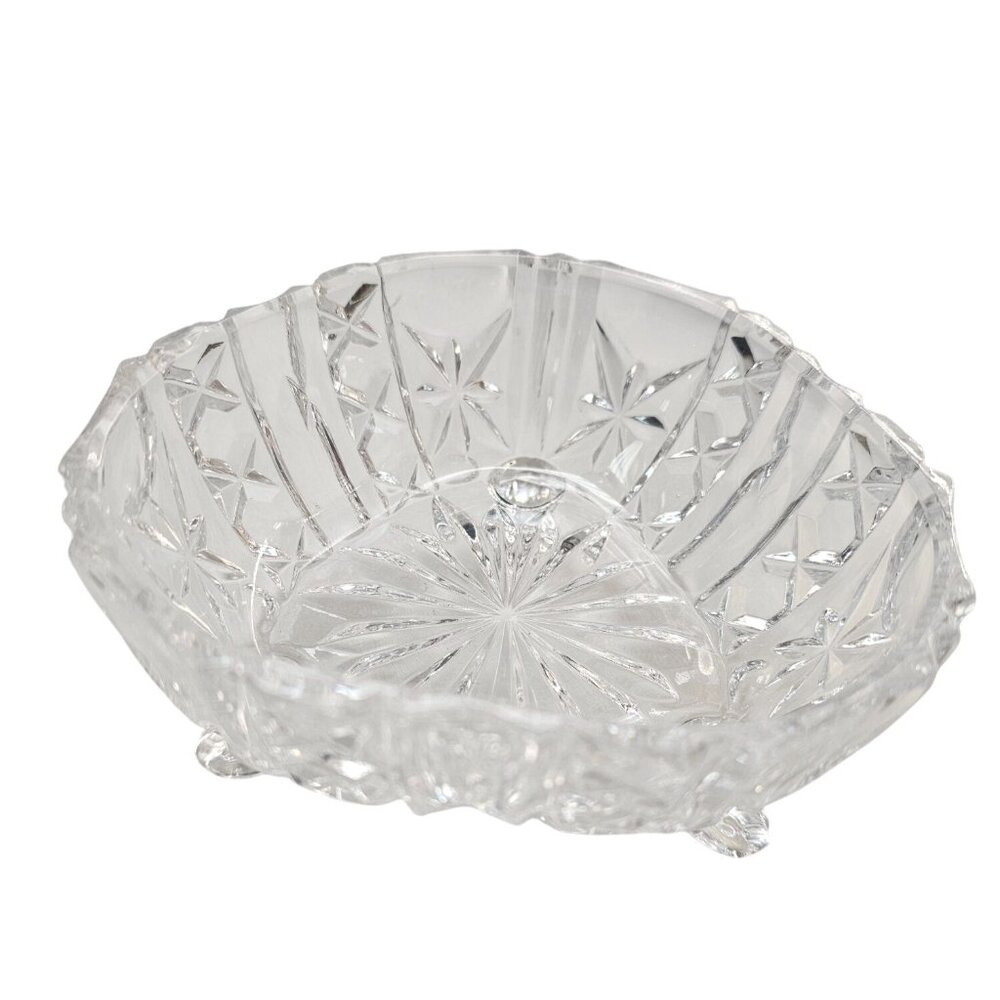 Vintage Crystal Footed Bowl Decorative Candy Bowl - Picture 2 of 9